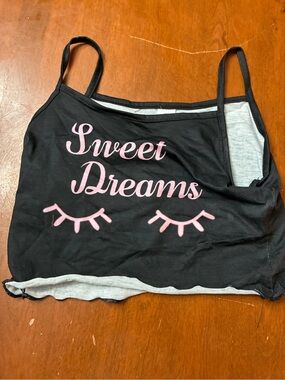 SHEIN Black Sleep Cami with Pink 'Sweet Dreams' Graphic